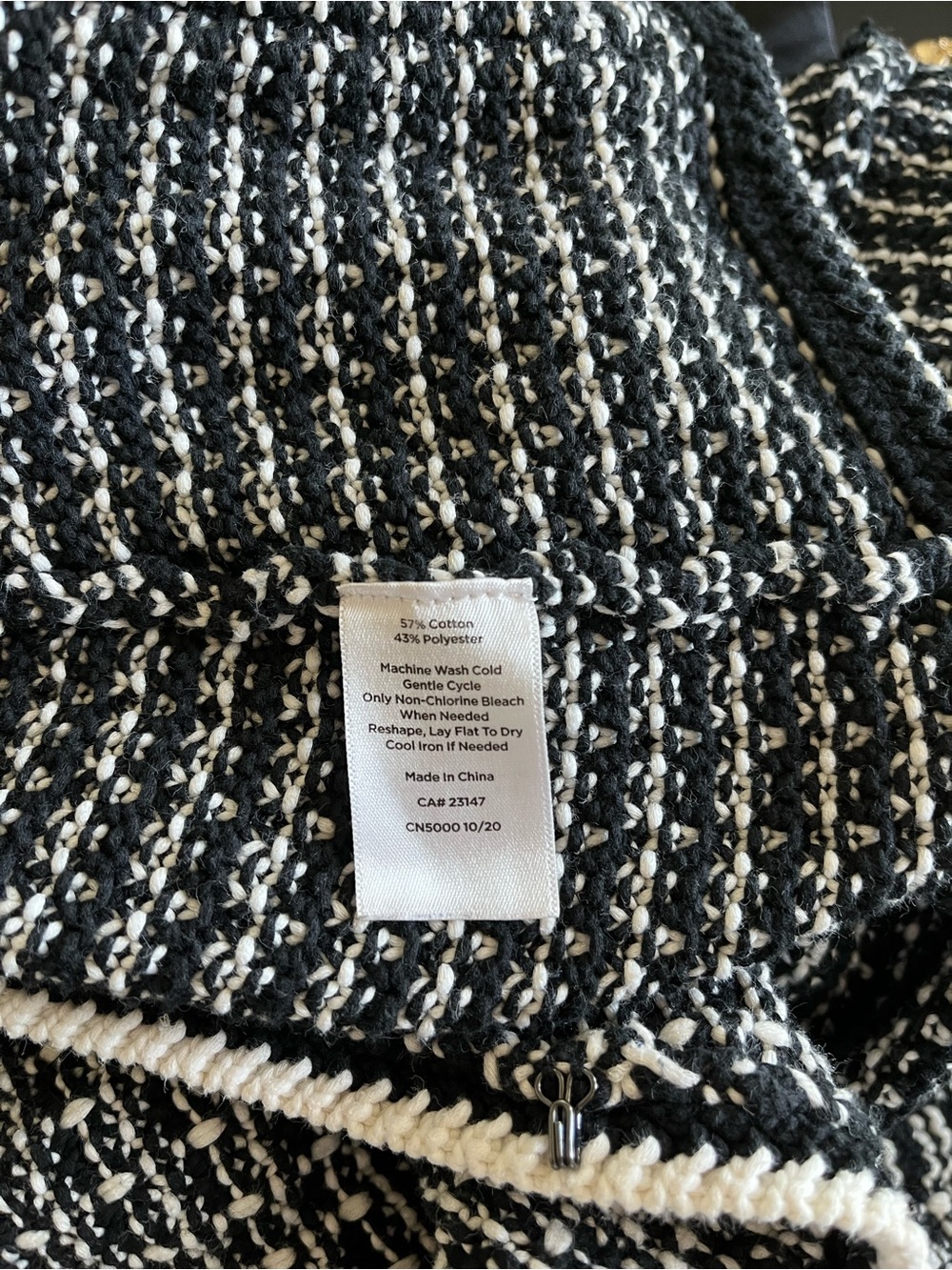 Talbots Black & White Tweed Open-Front Women's Jacket SIZE XL - Picture 8 of 12
